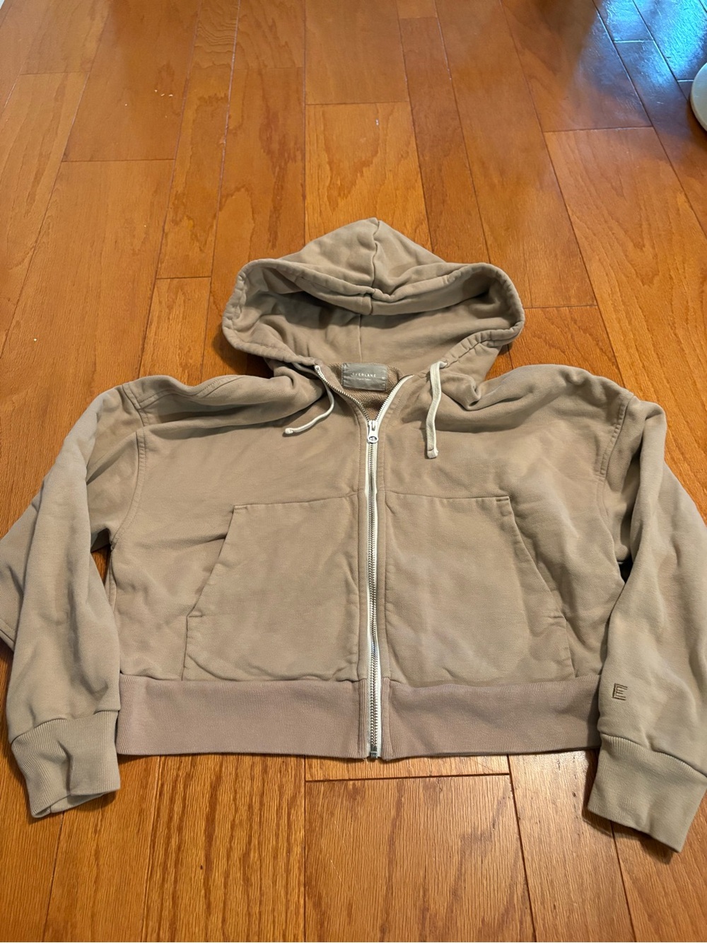 Everlane Cropped Hooded Zip Up Sweatshirt